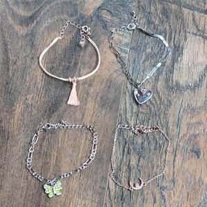Elegant Rose Gold and Silver Bracelet Set